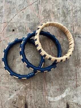 Flossie and Gray Nantucket Bangles - set of 3.